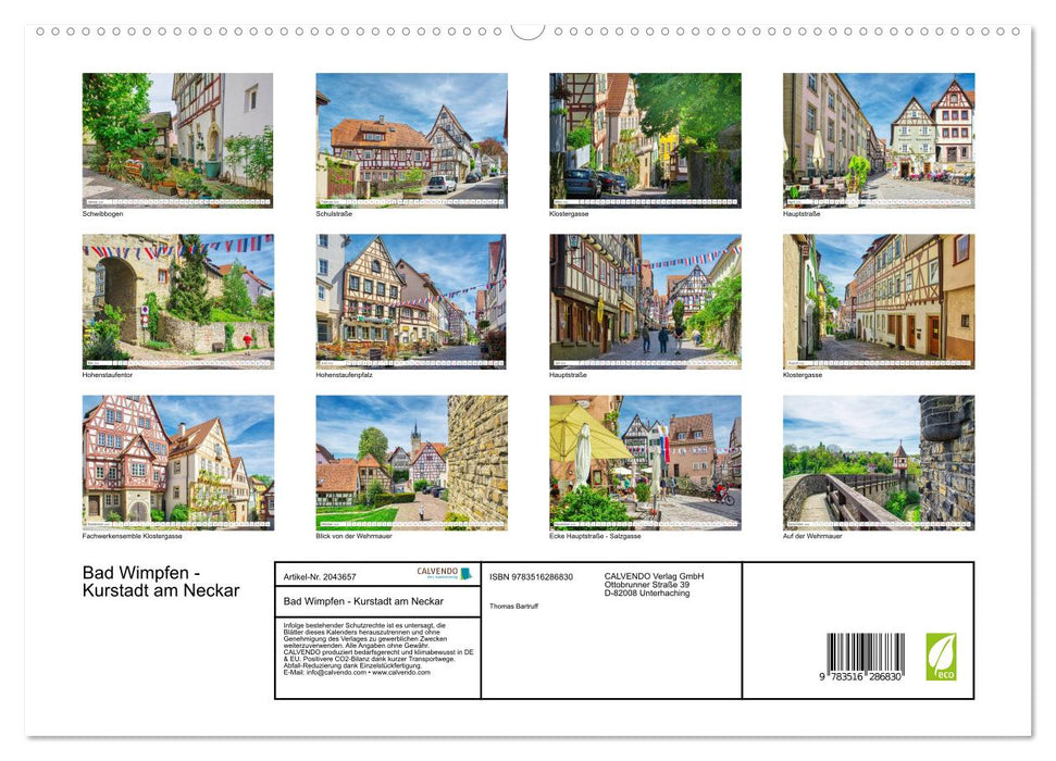 Bad Wimpfen - Kurstadt am Neckar (CALVENDO Premium Wandkalender 2026)