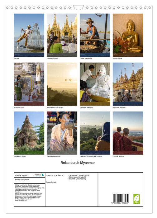 Reise durch Myanmar (CALVENDO Wandkalender 2026)