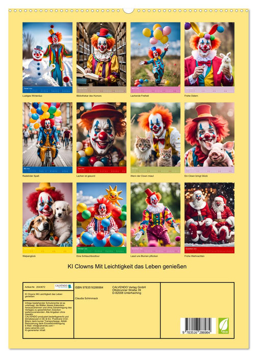 KI Clowns Mit Leichtigkeit das Leben genießen (CALVENDO Premium Wandkalender 2026)