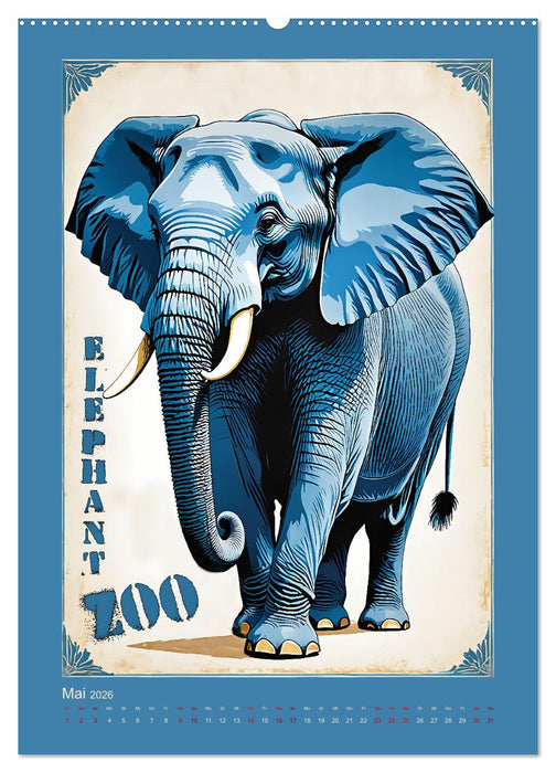 Zoo Vintage-Poster (CALVENDO Wandkalender 2026)