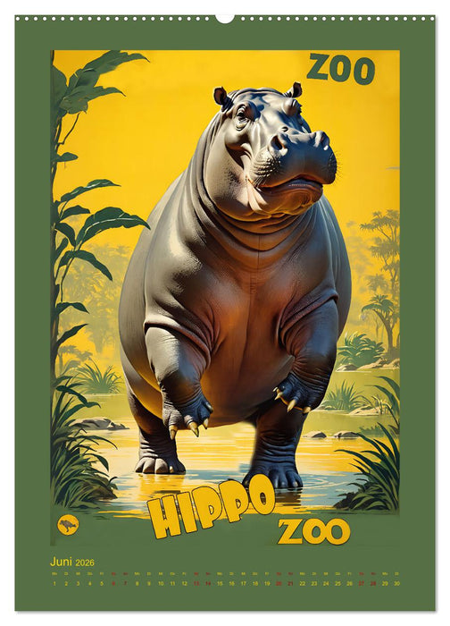 Zoo Vintage-Poster (CALVENDO Wandkalender 2026)
