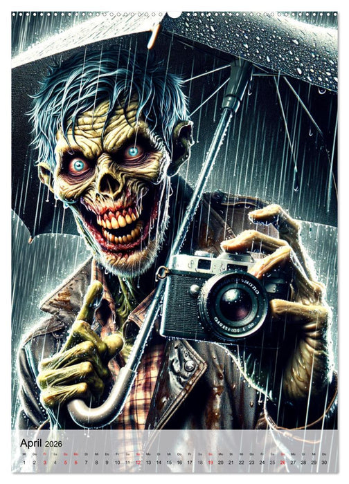 Zombie Selfies - Ein humorvoller Blick auf das untote Dasein (CALVENDO Premium Wandkalender 2026)