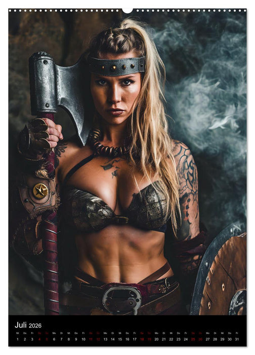 Wikinger - Stolze Walküren in Kampfbereitschaft (CALVENDO Premium Wandkalender 2026)