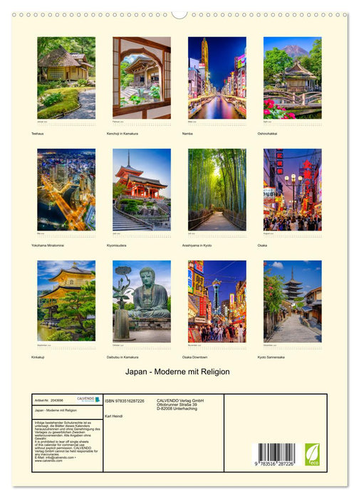 Japan - Moderne mit Religion (CALVENDO Premium Wandkalender 2026)