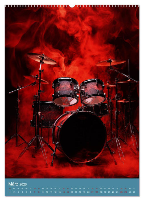Schlagzeug-Symphonien: Ein Jahr abstrakter Klanglandschaften (CALVENDO Premium Wandkalender 2026)