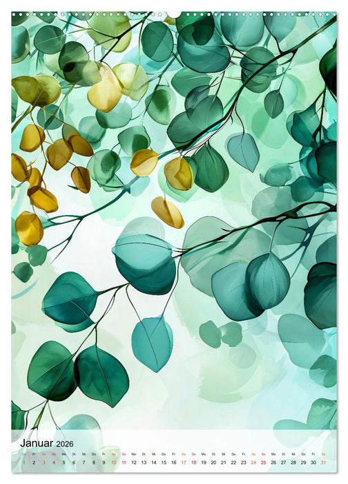 Blätterwelten - Blattmotive in modernen Pasteltönen (CALVENDO Premium Wandkalender 2026)
