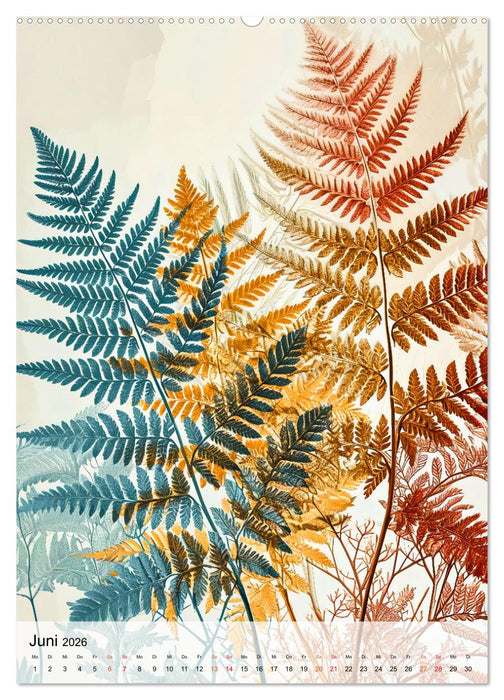 Blätterwelten - Blattmotive in modernen Pasteltönen (CALVENDO Premium Wandkalender 2026)