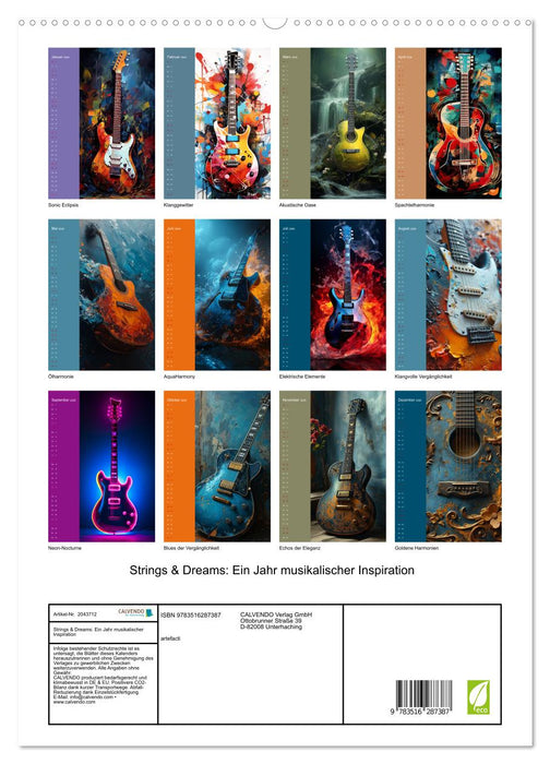 Strings & Dreams: Ein Jahr musikalischer Inspiration (CALVENDO Premium Wandkalender 2026)