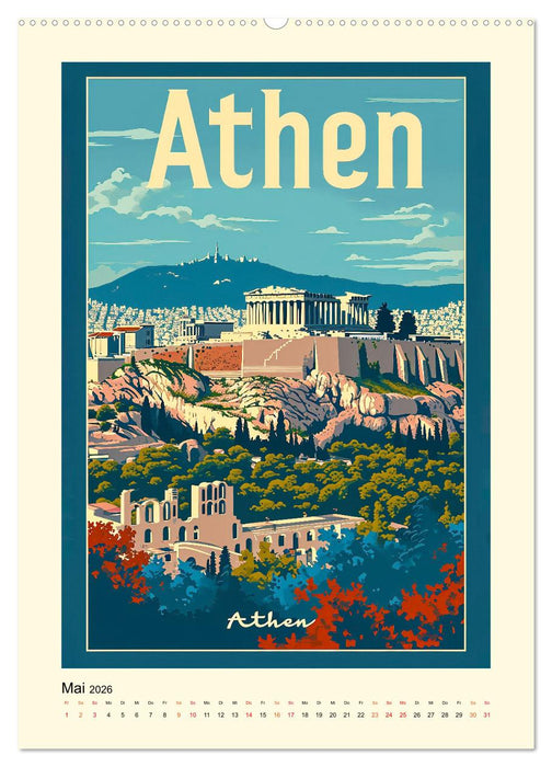 Metropolen Retro-Kalender (CALVENDO Wandkalender 2026)