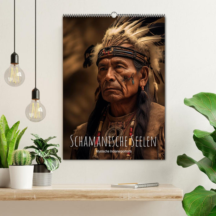 Schamanische Seelen: Mystische Indianerportraits (CALVENDO Wandkalender 2026)