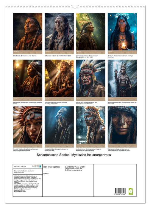 Schamanische Seelen: Mystische Indianerportraits (CALVENDO Wandkalender 2026)