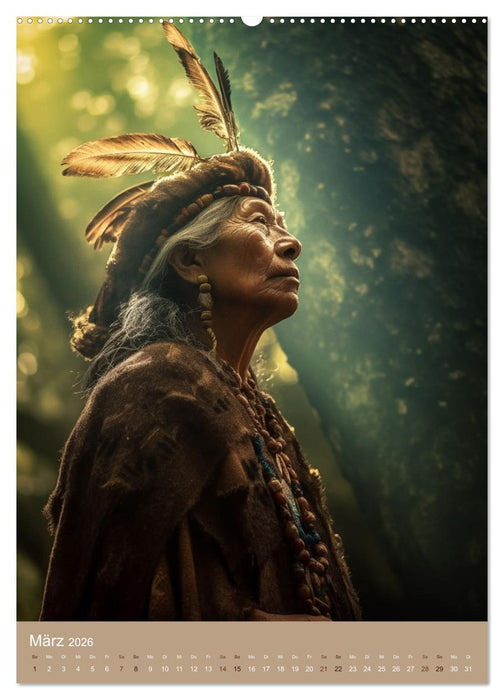 Schamanische Seelen: Mystische Indianerportraits (CALVENDO Wandkalender 2026)