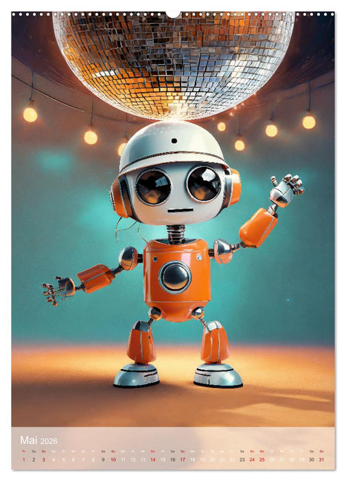 RoboLife - Niedliche Blechfreunde im Alltag (CALVENDO Wandkalender 2026)