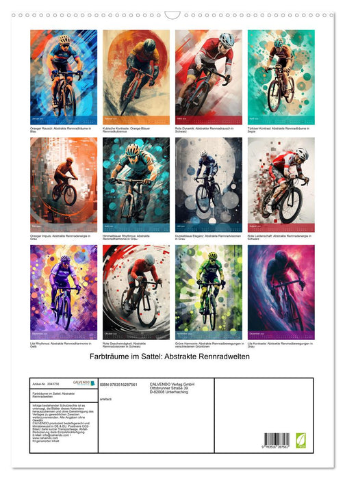 Farbträume im Sattel: Abstrakte Rennradwelten (CALVENDO Wandkalender 2026)