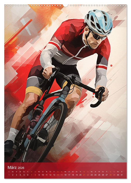 Farbträume im Sattel: Abstrakte Rennradwelten (CALVENDO Wandkalender 2026)