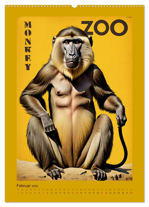 Zoo Vintage-Poster (CALVENDO Premium Wandkalender 2026)