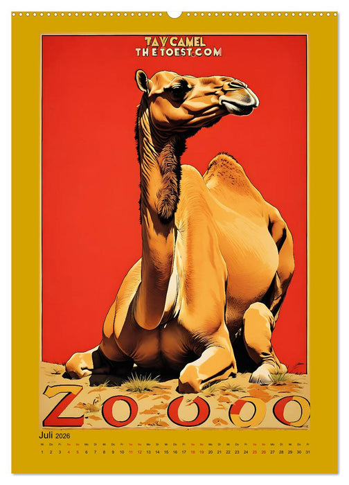 Zoo Vintage-Poster (CALVENDO Premium Wandkalender 2026)
