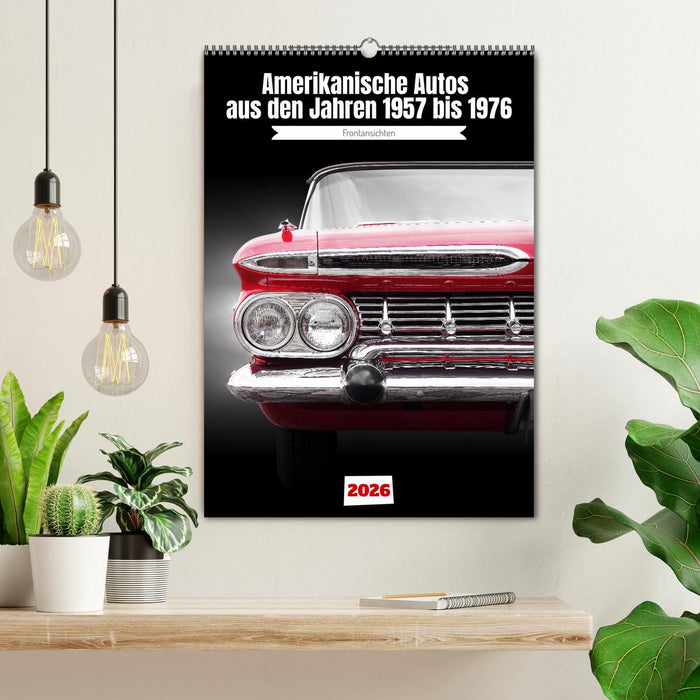 Amerikanische Autos aus den Jahren 1957 bis 1976 Frontansichten (CALVENDO Wandkalender 2026)