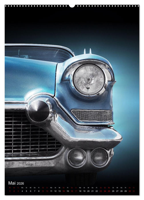 Amerikanische Autos aus den Jahren 1957 bis 1976 Frontansichten (CALVENDO Wandkalender 2026)