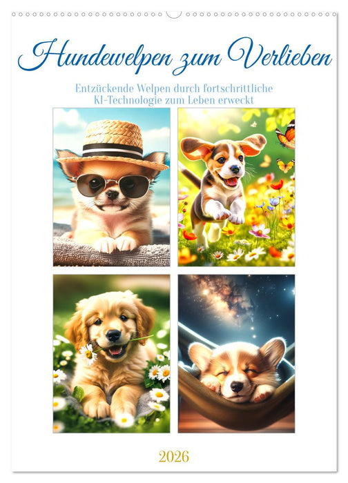 Hundewelpen zum Verlieben (CALVENDO Wandkalender 2026)