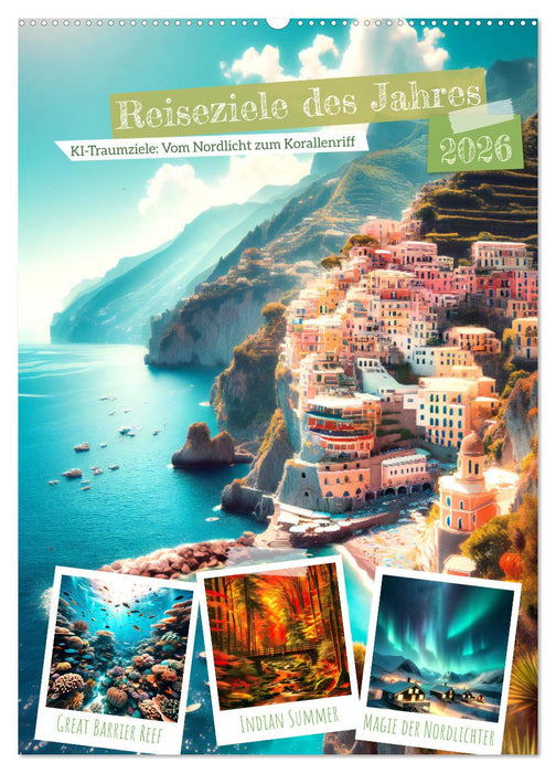 Reiseziele des Jahres - vom Nordlicht bis Korallenriff: 12 Traumziele (CALVENDO Wandkalender 2026)