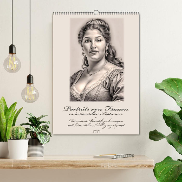Porträts von Frauen in historischen Kostümen (CALVENDO Wandkalender 2026)