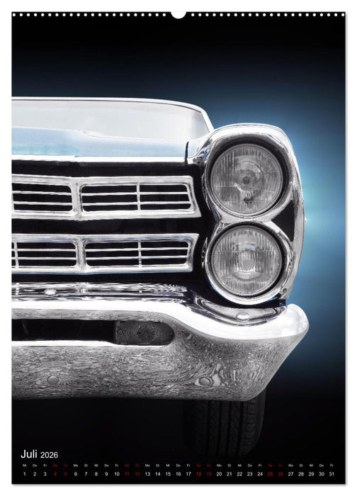 Amerikanische Autos aus den Jahren 1957 bis 1976 Frontansichten (CALVENDO Premium Wandkalender 2026)