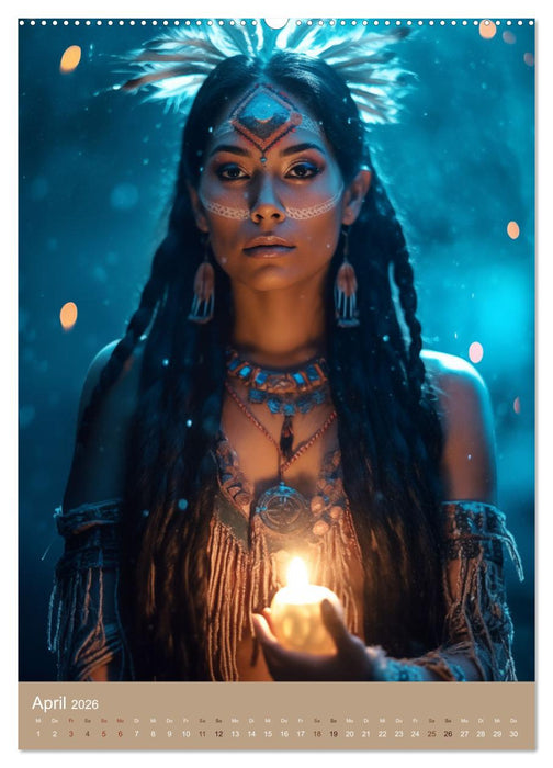 Schamanische Seelen: Mystische Indianerportraits (CALVENDO Premium Wandkalender 2026)