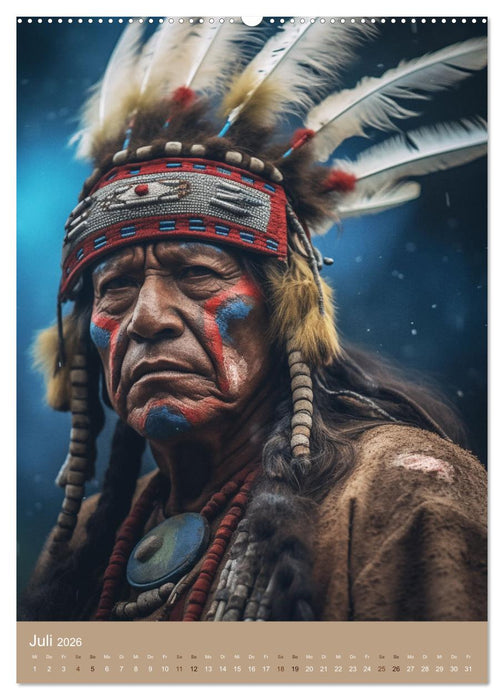Schamanische Seelen: Mystische Indianerportraits (CALVENDO Premium Wandkalender 2026)