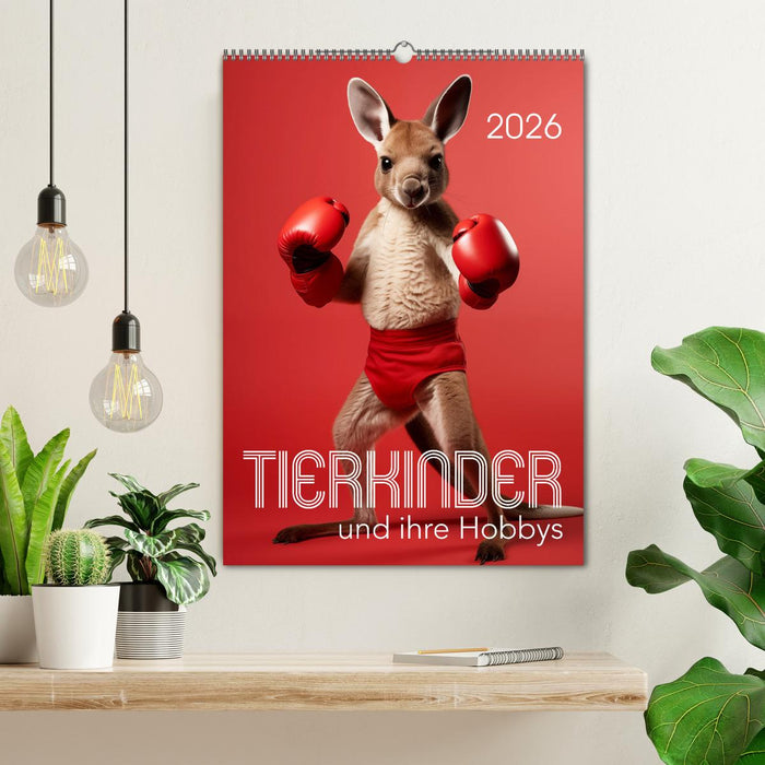 Tierkinder und ihre Hobbys (CALVENDO Wandkalender 2026)