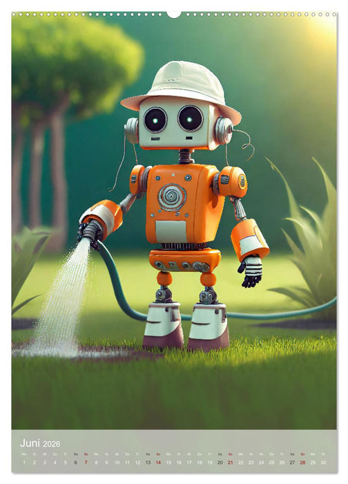 RoboLife - Niedliche Blechfreunde im Alltag (CALVENDO Premium Wandkalender 2026)