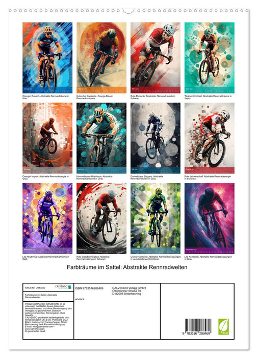 Farbträume im Sattel: Abstrakte Rennradwelten (CALVENDO Premium Wandkalender 2026)