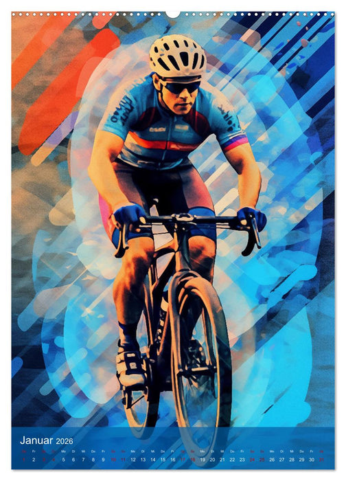 Farbträume im Sattel: Abstrakte Rennradwelten (CALVENDO Premium Wandkalender 2026)