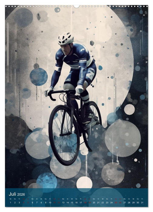 Farbträume im Sattel: Abstrakte Rennradwelten (CALVENDO Premium Wandkalender 2026)