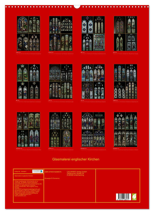 Glasmalerei englischer Kirchen (CALVENDO Wandkalender 2026)