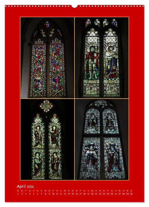 Glasmalerei englischer Kirchen (CALVENDO Wandkalender 2026)