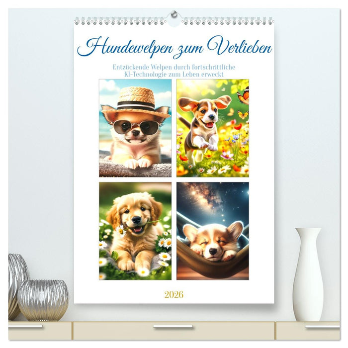 Hundewelpen zum Verlieben (CALVENDO Premium Wandkalender 2026)