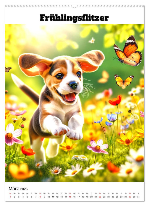 Hundewelpen zum Verlieben (CALVENDO Premium Wandkalender 2026)