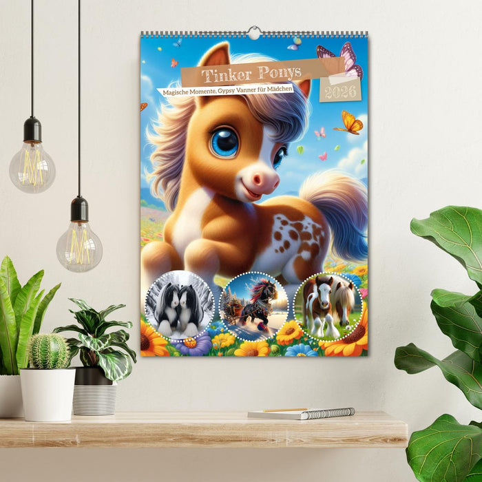 Tinker Ponys - Magische Momente, Gypsy Vanner für Mädchen (CALVENDO Wandkalender 2026)