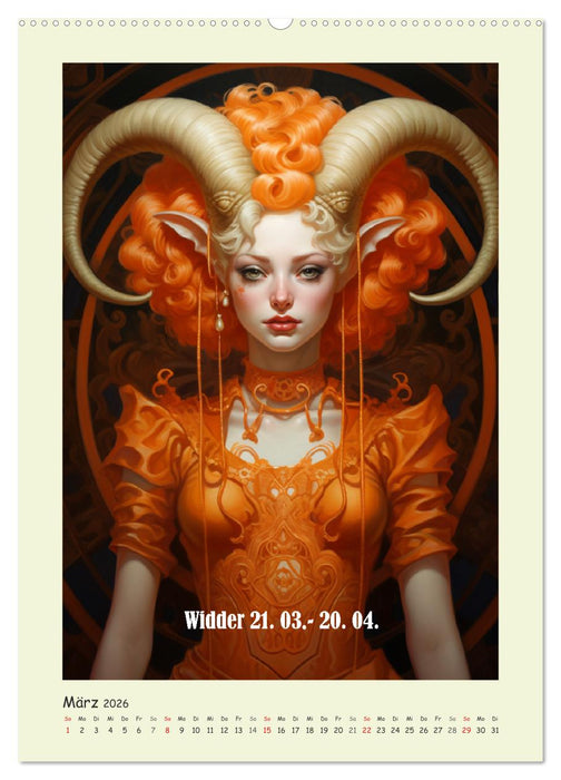 Tierkreiszeichen. Mit Frauenpower Sternzeichen durch das Jahr (CALVENDO Wandkalender 2026)