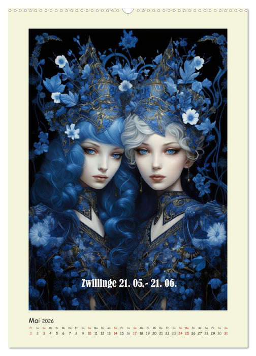 Tierkreiszeichen. Mit Frauenpower Sternzeichen durch das Jahr (CALVENDO Wandkalender 2026)