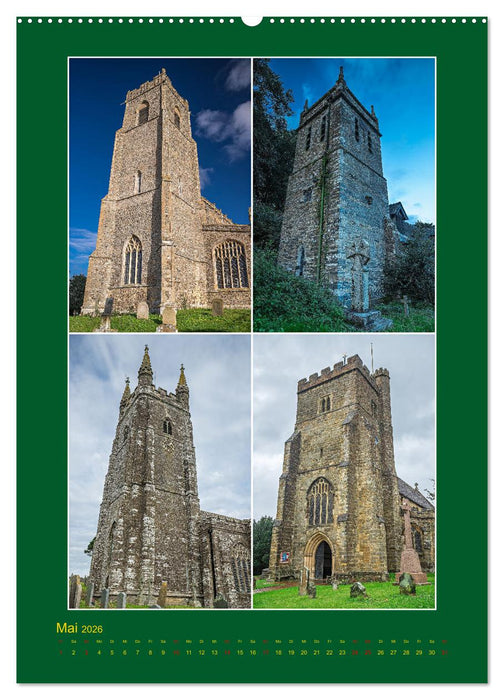 Englische Kirchentürme (CALVENDO Premium Wandkalender 2026)