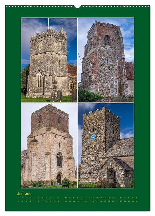 Englische Kirchentürme (CALVENDO Premium Wandkalender 2026)