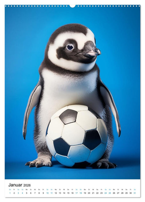 Tierkinder und ihre Hobbys (CALVENDO Premium Wandkalender 2026)