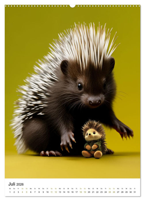 Tierkinder und ihre Hobbys (CALVENDO Premium Wandkalender 2026)