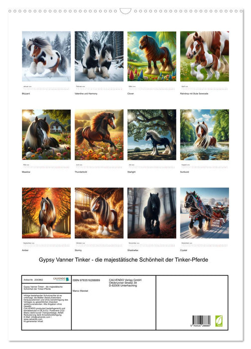 Gypsy Vanner Tinker - die majestätische Schönheit der Tinker-Pferde (CALVENDO Wandkalender 2026)