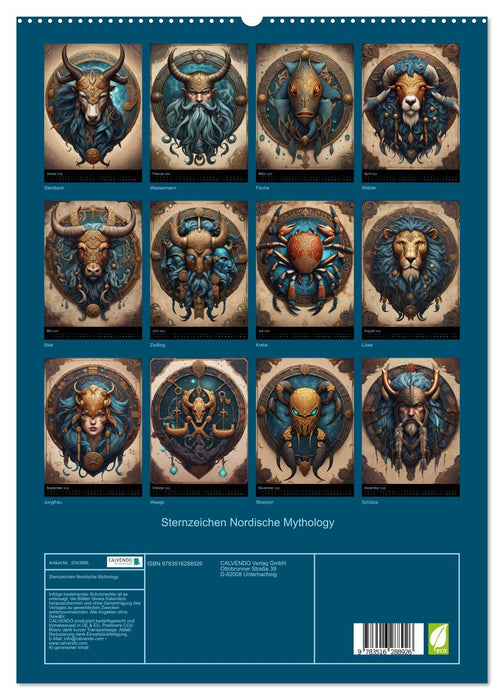 Sternzeichen Nordische Mythology (CALVENDO Premium Wandkalender 2026)