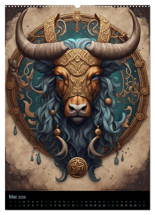 Sternzeichen Nordische Mythology (CALVENDO Premium Wandkalender 2026)