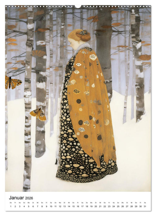 Künstliche Impressionen. Ein Jahr in Klimts Natur. (CALVENDO Wandkalender 2026)
