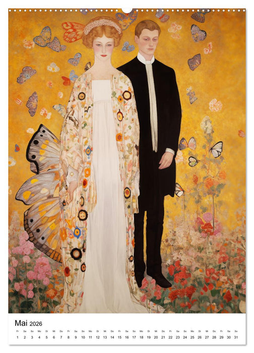 Künstliche Impressionen. Ein Jahr in Klimts Natur. (CALVENDO Wandkalender 2026)